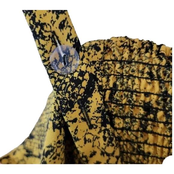 NWT Sanctuary Georgina SNAKESKIN Print Edgy Sexy Dress Medium Dark Yellow Black - Picture 7 of 10